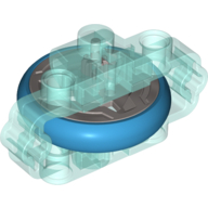 Fly Wheel with Technic Brick 3 × 6 × 2 and Dark Azure Tire [Complete Assembly] Trans-Light Blue