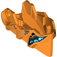 Large Figure Head, Jaw with Axle Hole with 6 Medium Azure Eyes and Black Spots Print Orange
