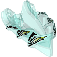 Large Figure Head, Jaw with Axle Hole with 4 Lime Eyes Print Transparent-Hellblau