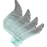 Large Figure Wing, Feathered with Axle Hole and Marbled Trans-Light Blue Pattern Trans-Light Blue