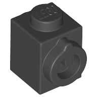 Brick Special 1 × 1 with Stud on Side and Conductive Element on Opposite Side Schwarz