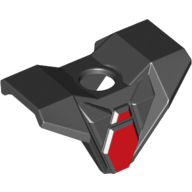 Minifig Neckwear Armour Breastplate with Square Shoulder Pads and Red Hexagonal Print Schwarz