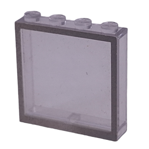 Modulex Window 1 × 4 × 4 with Gray Border Print Modulex Clear