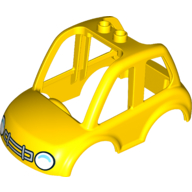 Duplo Car Body High Cab 2 Top Studs with White Headlights and Grille Guard Print Yellow