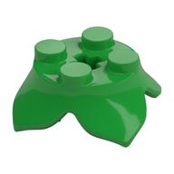 Plant, Leaves, Round 2 × 2 × 2/3 with + Axle Hole and 4 Leaf Extensions Bright Green