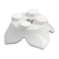 Plant, Leaves, Round 2 × 2 × 2/3 with + Axle Hole and 4 Leaf Extensions White