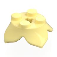 Plant, Leaves, Round 2 × 2 × 2/3 with + Axle Hole and 4 Leaf Extensions Bright Light Yellow