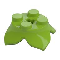 Plant, Leaves, Round 2 × 2 × 2/3 with + Axle Hole and 4 Leaf Extensions Lime