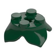 Plant, Leaves, Round 2 × 2 × 2/3 with + Axle Hole and 4 Leaf Extensions Dark Green