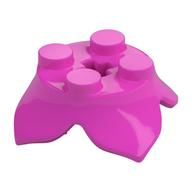 Plant, Leaves, Round 2 × 2 × 2/3 with + Axle Hole and 4 Leaf Extensions Dark Pink