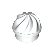 Plate Round 1 × 1 Swirled Top White