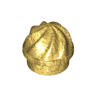 Plate Round 1 × 1 Swirled Top Pearl Gold