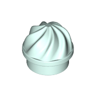Plate Round 1 × 1 Swirled Top Light Aqua