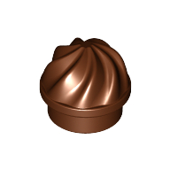 Plate Round 1 × 1 Swirled Top Reddish Brown