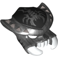 Mask Scorpion with White Fangs and Pincers, Silver Spikes and Scorpion Emblem Print Pearl Titanium