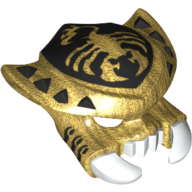 Mask Scorpion with White Fangs and Pincers, Black Spikes and Scorpion Emblem Print Pearl Gold