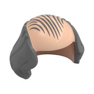 Hair, Bald Top, Long Grey Sides, Combover Print Light Nougat