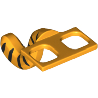 Minifig Hipwear Cat Tail Costume with Black Stripes Print (Tiger) Bright Light Orange