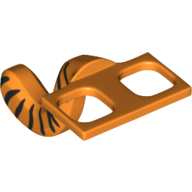 Minifig Hipwear Cat / Monkey Tail Costume with Black Tiger Stripes print Orange
