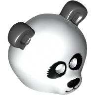 Costume / Mask, Bear with Panda Head with Black Ears, Eyes, and Nose Print White