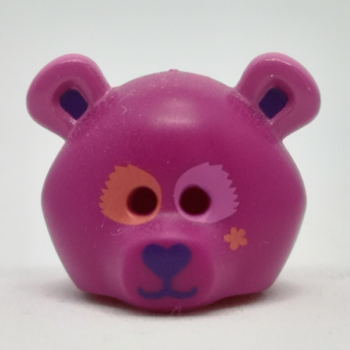Costume / Mask, Bear with Dark Purple Nose and Ears, Coral and Bright Pink Eyes Print Magenta