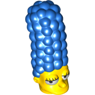 Minifig Head Special, Simpsons, with Tall Hair and Eyes Looking Right Print (Marge Simpson) Blau