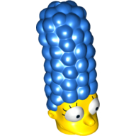 Minifig Head Special, Simpsons, with Tall Hair and Eyes Wide Print (Marge Simpson) Blau