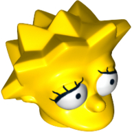 Minifig Head Special, Simpsons, Lisa Simpson - Worried Look Yellow