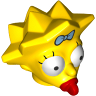 Minifig Head Special, Simpsons, Maggie Simpson - Wide Eyes Yellow