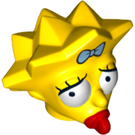 Minifig Head Special, Simpsons, Maggie Simpson - Worried Look Gelb