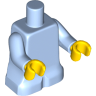 Baby / Toddler Body, Movable Bright Light Blue Arms, Yellow Hands [Maggie] Bright Light Blue