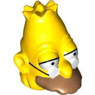 Minifig Head Special, Simpsons, Grandpa Simpson Gelb