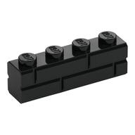 Brick Special 1 × 4 with Masonry Brick Profile Black