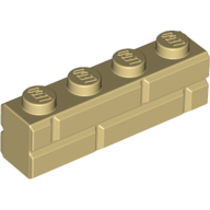 Brick Special 1 × 4 with Masonry Brick Profile Tan