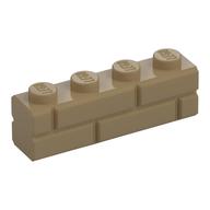 Brick Special 1 × 4 with Masonry Brick Profile Dark Tan