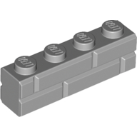 Brick Special 1 × 4 with Masonry Brick Profile Light Bluish Gray