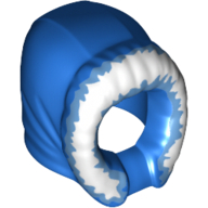 Hood Fur-lined, Short, Narrow Facial Opening with Bright Light Blue Fur Edge Pattern Blau