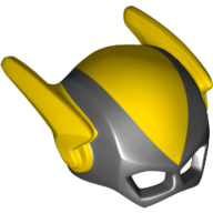 Mask with Lightning Bolt Wings, Yellow Top and Wings Print (Black Vulcan) Black