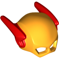 Mask with Lightning Bolt Wings, Red Wings Print (Reverse Flash) Bright Light Orange