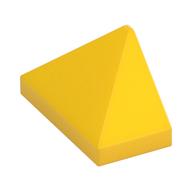 Brick Sloped 45° 2 × 1 Triple with Inside Stud Holder Yellow