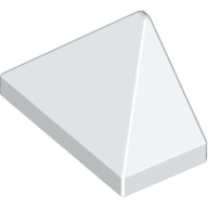 Brick Sloped 45° 2 × 1 Triple with Inside Stud Holder Weiß