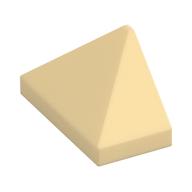Brick Sloped 45° 2 × 1 Triple with Inside Stud Holder Beige