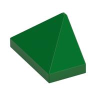 Brick Sloped 45° 2 × 1 Triple with Inside Stud Holder Grün