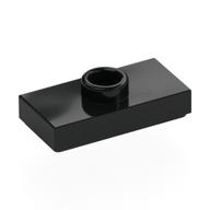 Plate Special 1 × 2 with 1 Stud with Groove and Inside Stud Holder (Jumper) Black