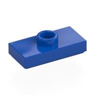 Platte speziell 1 × 2 mit 1 Noppe mit Rille und innerem Noppenhalter (Jumper) Blau