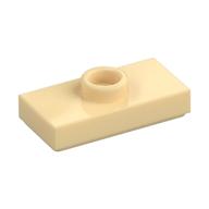 Plate Special 1 × 2 with 1 Stud with Groove and Inside Stud Holder (Jumper) Beige