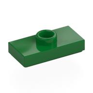 Plate Special 1 × 2 with 1 Stud with Groove and Inside Stud Holder (Jumper) Green