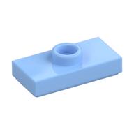 Plate Special 1 × 2 with 1 Stud with Groove and Inside Stud Holder (Jumper) Bright Light Blue
