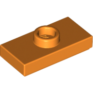 Plate Special 1 × 2 with 1 Stud with Groove and Inside Stud Holder (Jumper) Orange