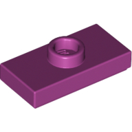 Plate Special 1 × 2 with 1 Stud with Groove and Inside Stud Holder (Jumper) Magenta